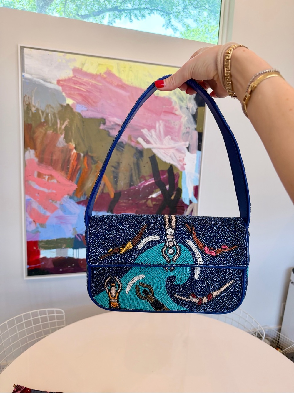 Staud Tommy Swimmers Beaded Bag
